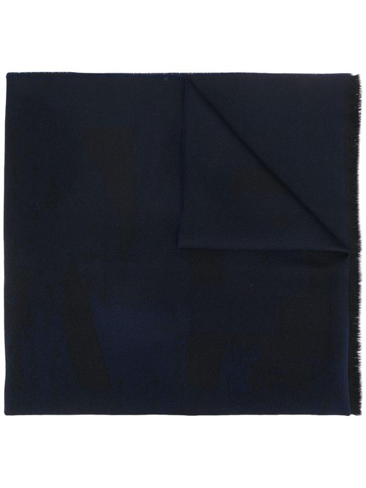Z Zegna Fringed Edge Scarf - Blue
