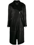 John Richmond Straight Fit Zipped Coat - Black