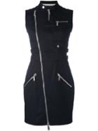 Dsquared2 - Zip Detail Twill Dress - Women - Cotton/polyester/spandex/elastane/viscose - 44, Black, Cotton/polyester/spandex/elastane/viscose