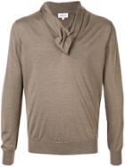 Brioni Draped Neck Jumper - Brown