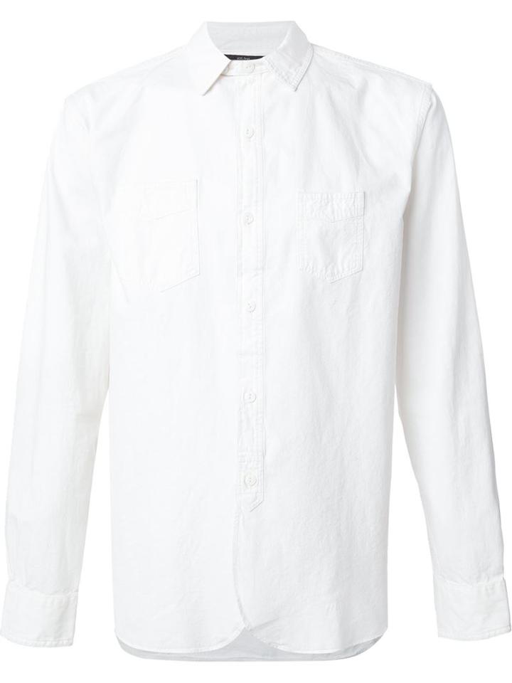 Rrl Button Down Shirt, Men's, Size: Medium, White, Cotton