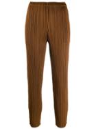 Pleats Please Issey Miyake Pleated Trousers - Brown