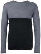 Comme Des Garçons Shirt Colour Block Pullover, Men's, Size: Medium, Grey, Wool