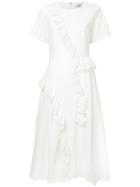 Goen.j Broderie-anglaise Flared Midi Dress - White