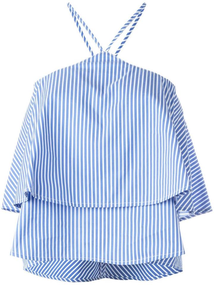 Dondup Elektra Blouse, Women's, Size: 40, Blue, Cotton/polyamide/spandex/elastane