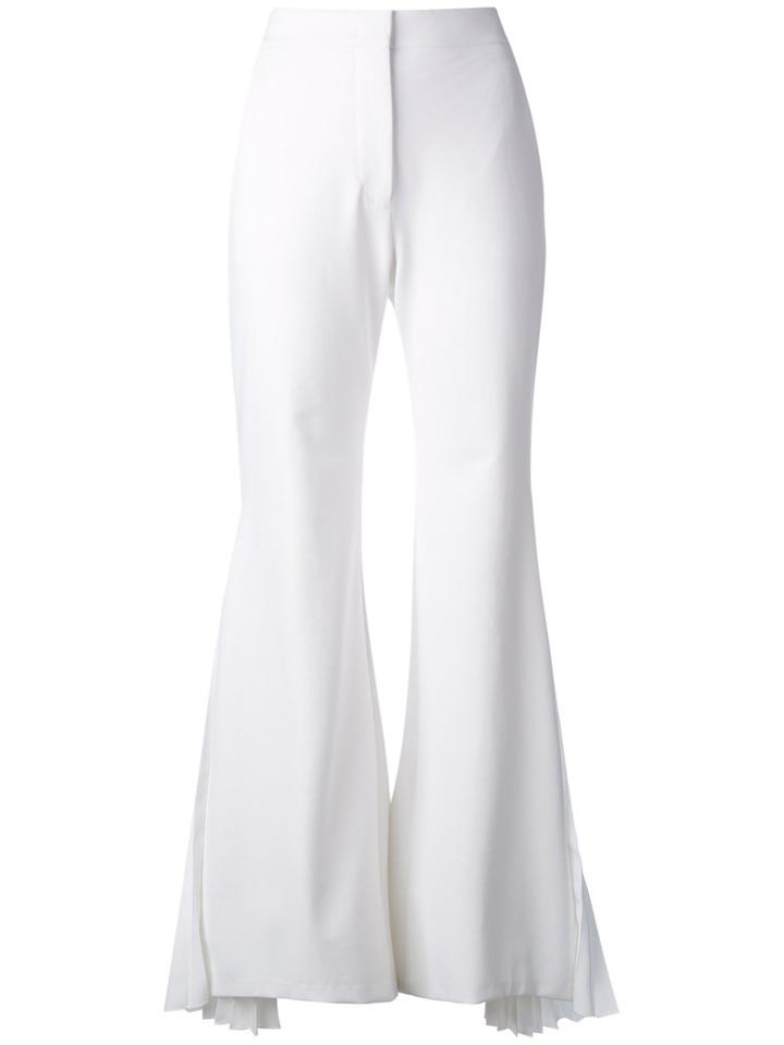 Sara Battaglia - Flared Tailored Trousers - Women - Cotton/polyamide/polyester/spandex/elastane - 42, Women's, White, Cotton/polyamide/polyester/spandex/elastane