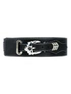 Ktz Engraved Buckle Belt, Women's, Black, Leather