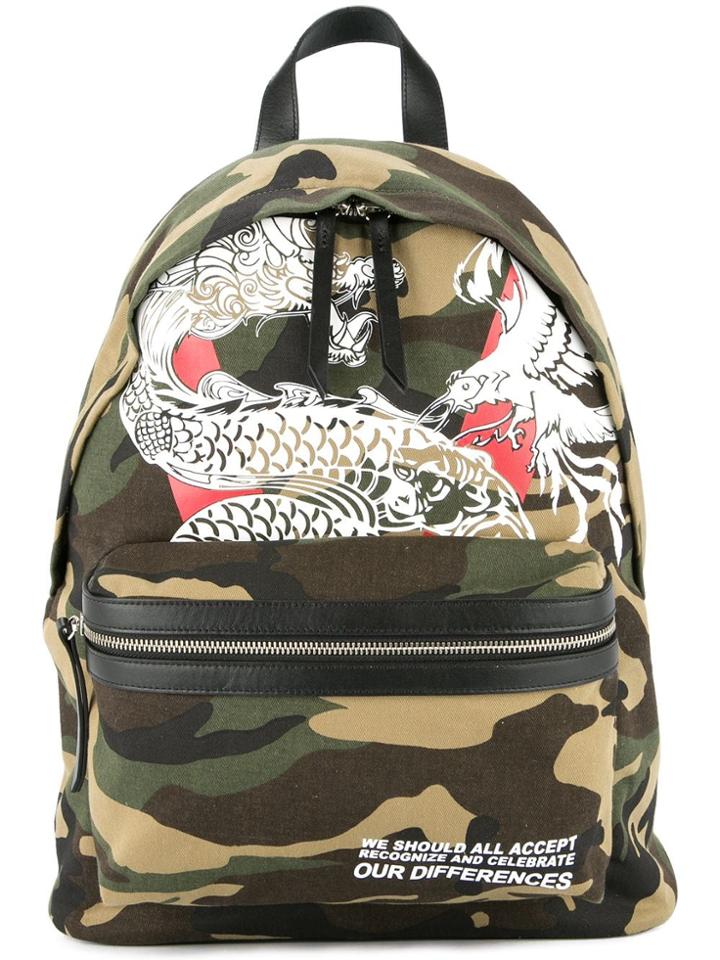 Ports V Dragon Print Backpack - Multicolour