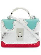 The Volon Brogue Detail Contrast Panel Handbag - Metallic