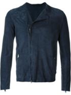 Salvatore Santoro Classic Zip Jacket, Men's, Size: 46, Blue, Leather