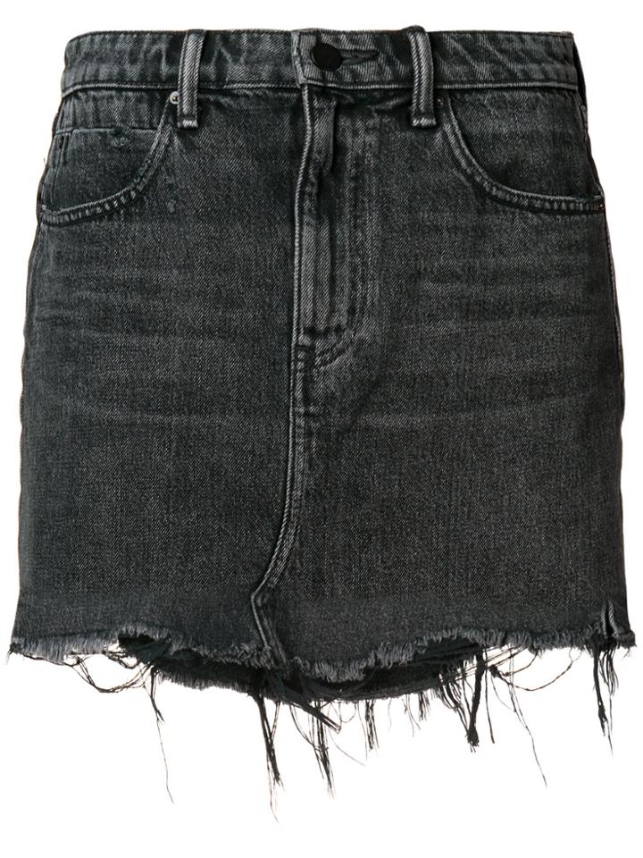 Alexander Wang Raw Hem Denim Miniskirt - Grey