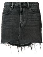 Alexander Wang Raw Hem Denim Miniskirt - Grey