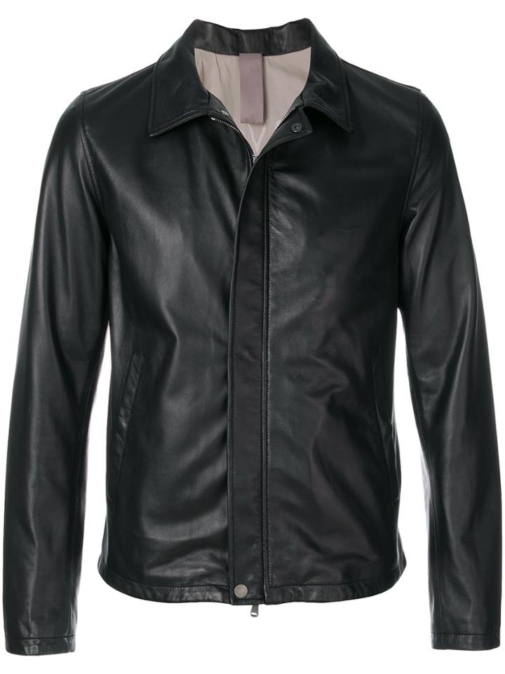 Orciani Zipped Biker Jacket - Black