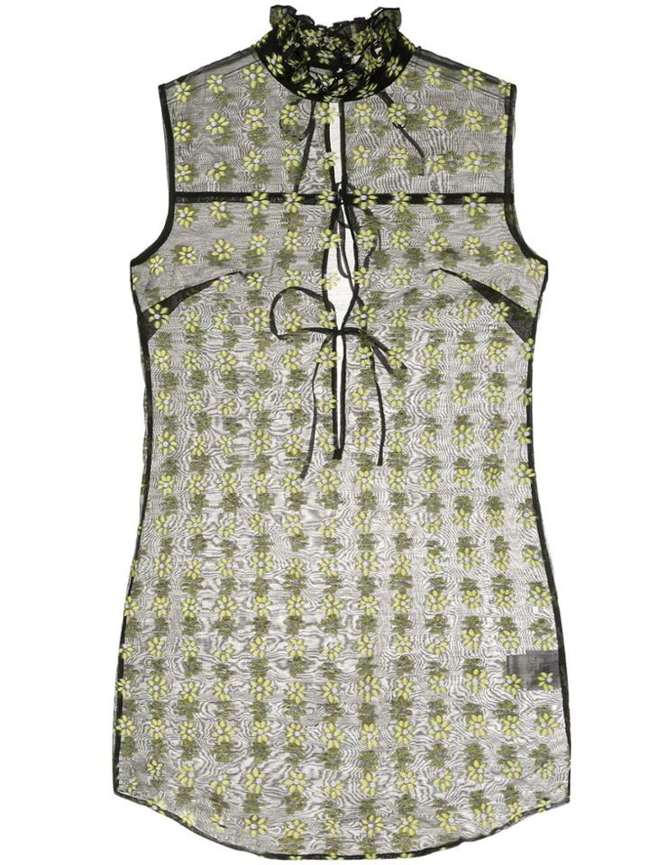 Cecilie Bahnsen High Neck Floral Blouse - Black