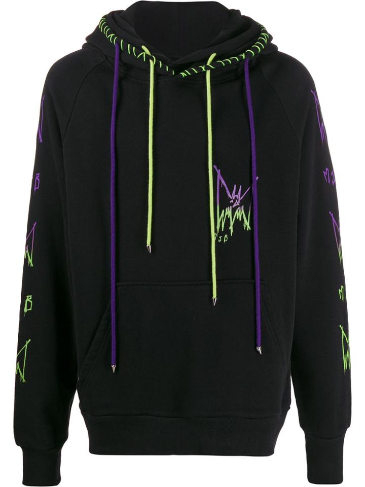 Mjb Contrast Stitched Hoodie - Black