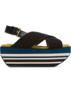 Marni Wedge In Techno Fabric Sandals