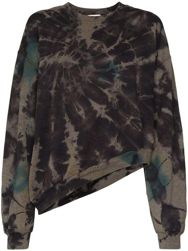 Collina Strada Wave Oversized Tie-dyed Sweatshirt - Black