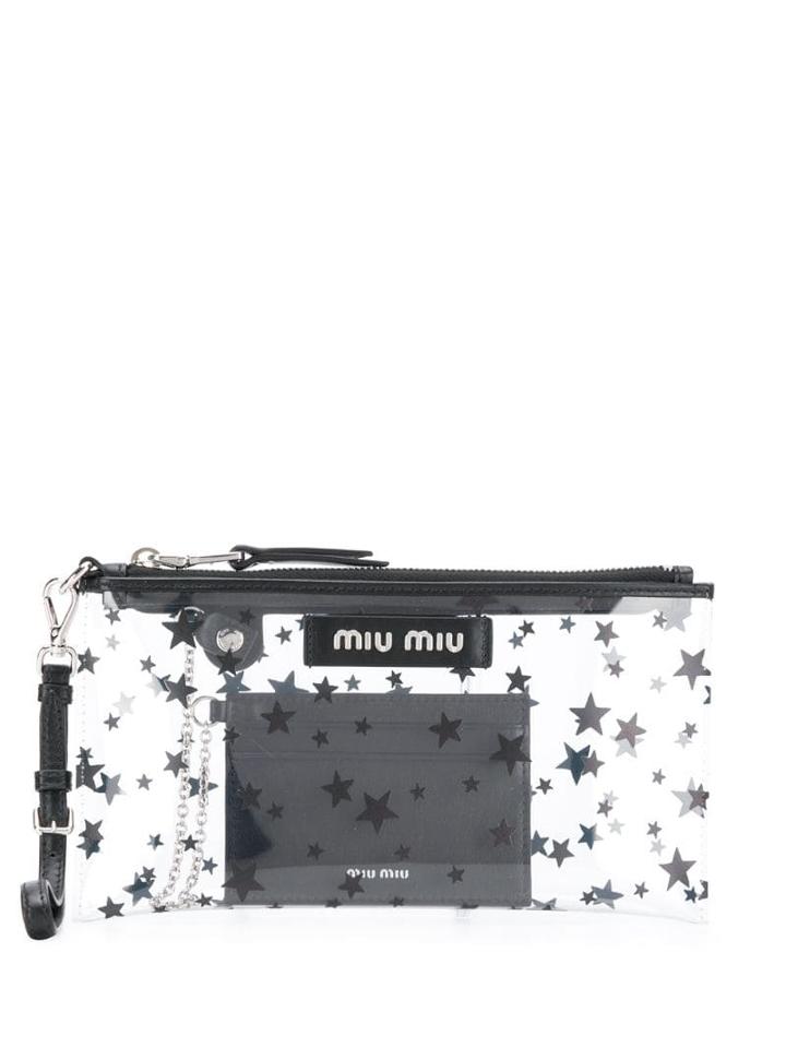 Miu Miu Star Print Clutch Bag - Neutrals