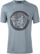 Versace Classic Medusa Sequin T-shirt, Men's, Size: Large, Grey, Cotton