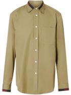 Burberry Logo Detail Cotton Poplin Shirt - Green