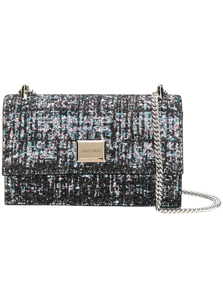 Jimmy Choo Leni Coarse Glitter Crossbody Bag - Pink