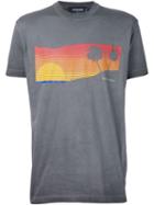 Dsquared2 Sunset Print T-shirt, Men's, Size: Large, Grey, Cotton
