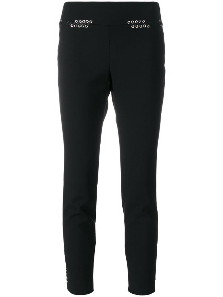 Alexander Mcqueen Whip-stitched Fitted Trousers - Black