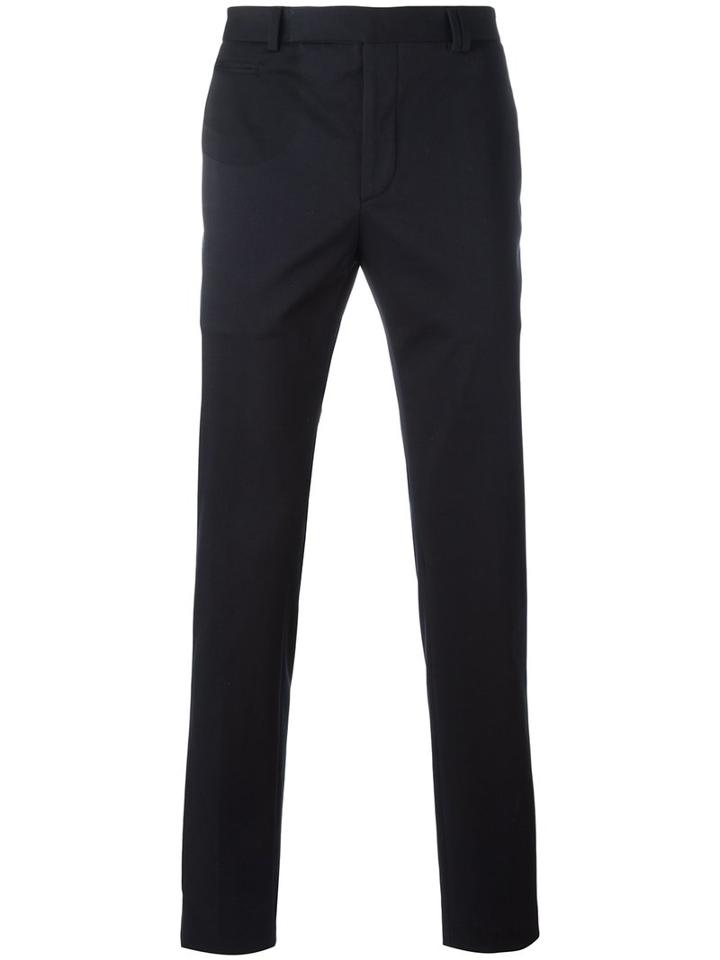 Fendi Straight-leg Trousers, Men's, Size: 50, Blue, Cotton/spandex/elastane/viscose
