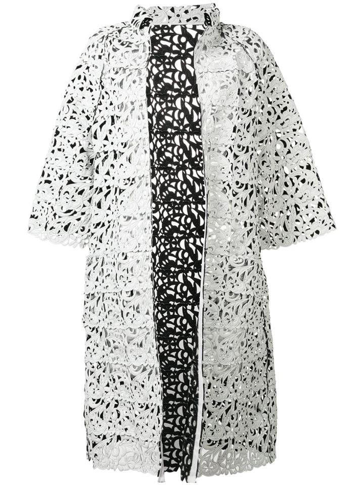 Gianluca Capannolo Floral Die-cut Coat - White