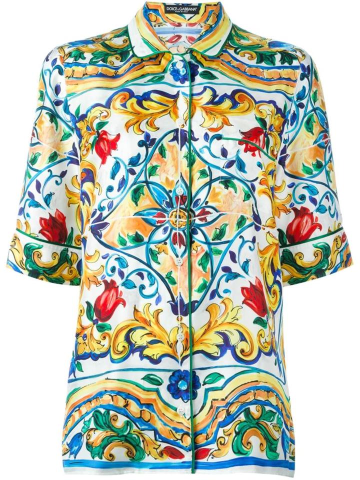 Dolce & Gabbana Majolica Print Pyjama Shirt