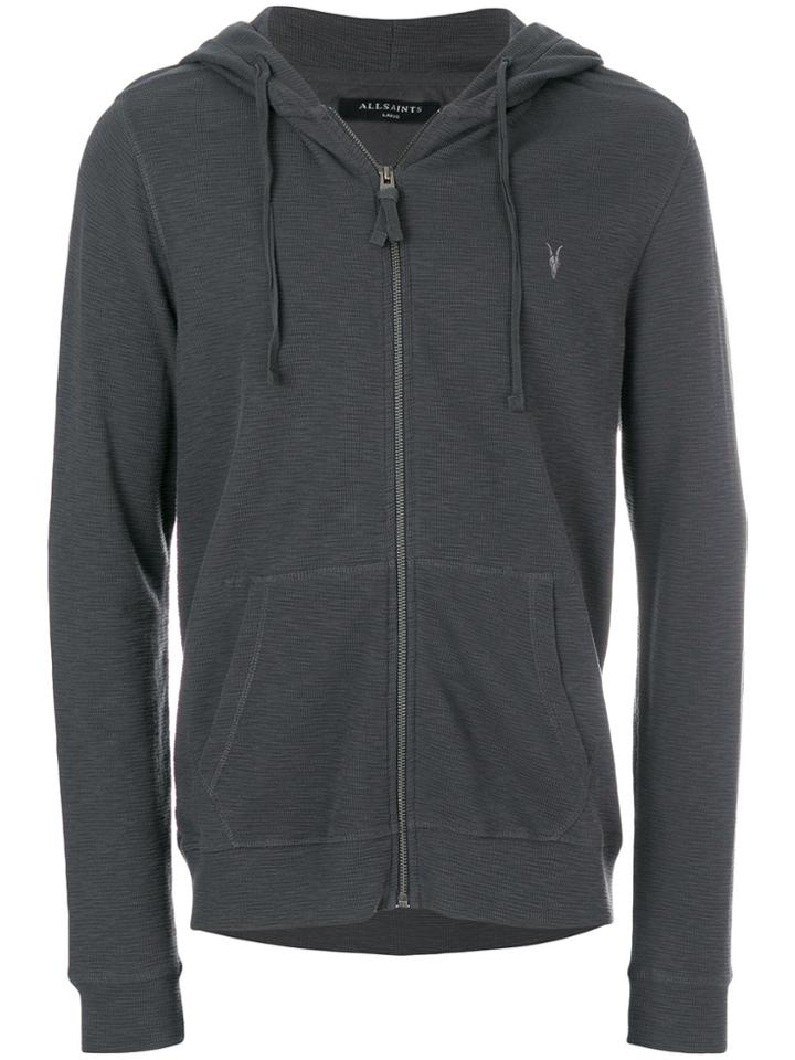 All Saints Clash Zip Up Hoodie - Grey