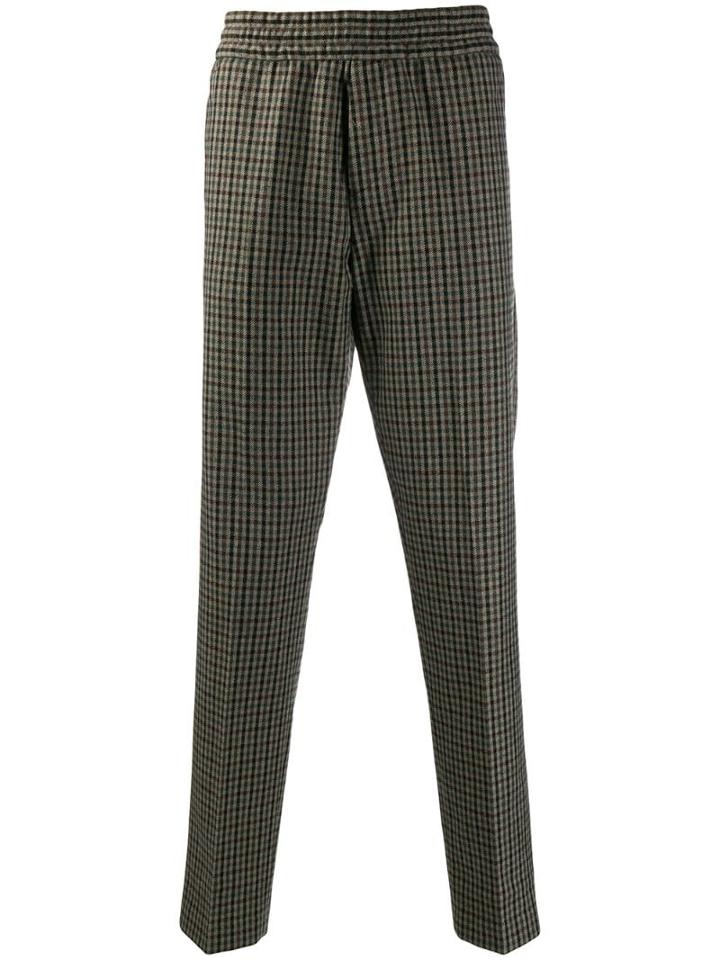 Acne Studios Tapered Check Trousers - Brown