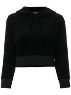 Juicy Couture Cropped Velour Hoodie - Black