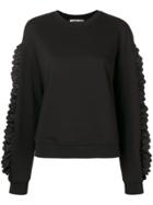 Mcq Alexander Mcqueen Lace Trimmed Sweatshirt - Black