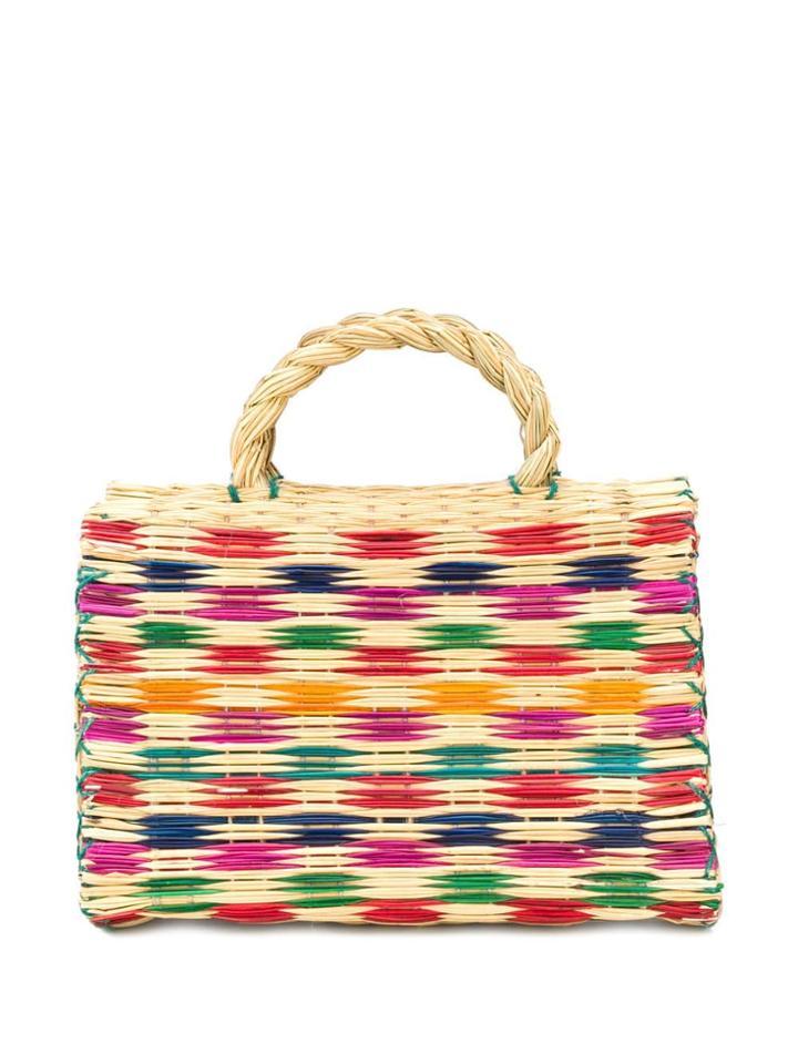 Folkloore Woven Basket Bag - Neutrals