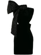 Saint Laurent Crystal-embellished Bow Short Dress - Black