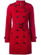 Burberry Kensington Coat, Women's, Size: 4, Red, Cotton/viscose