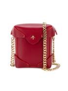 Manu Atelier 'micro Pristine' Gold Chain Bag - Red
