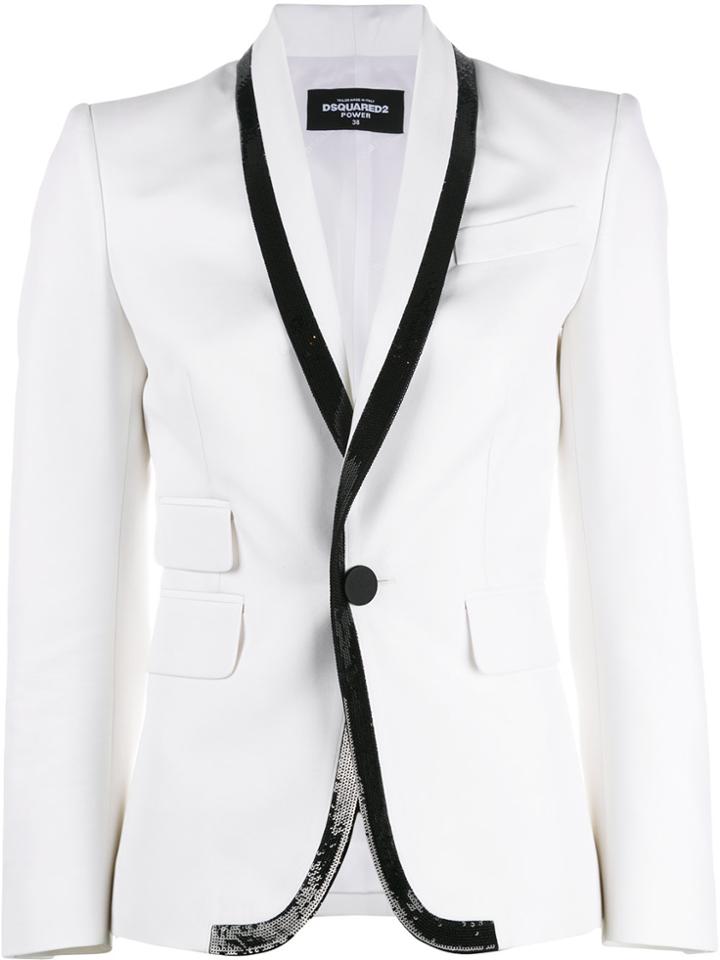 Dsquared2 Beaded Hem Tuxedo Jacket - White