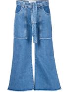 Victoria Victoria Beckham Patch Pocket Jeans, Women's, Size: 27, Blue, Cotton
