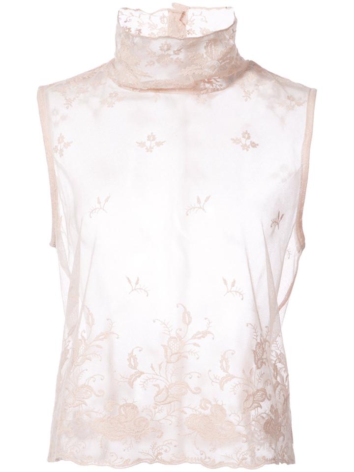 Ann Demeulemeester Lace Tank Top - Nude & Neutrals