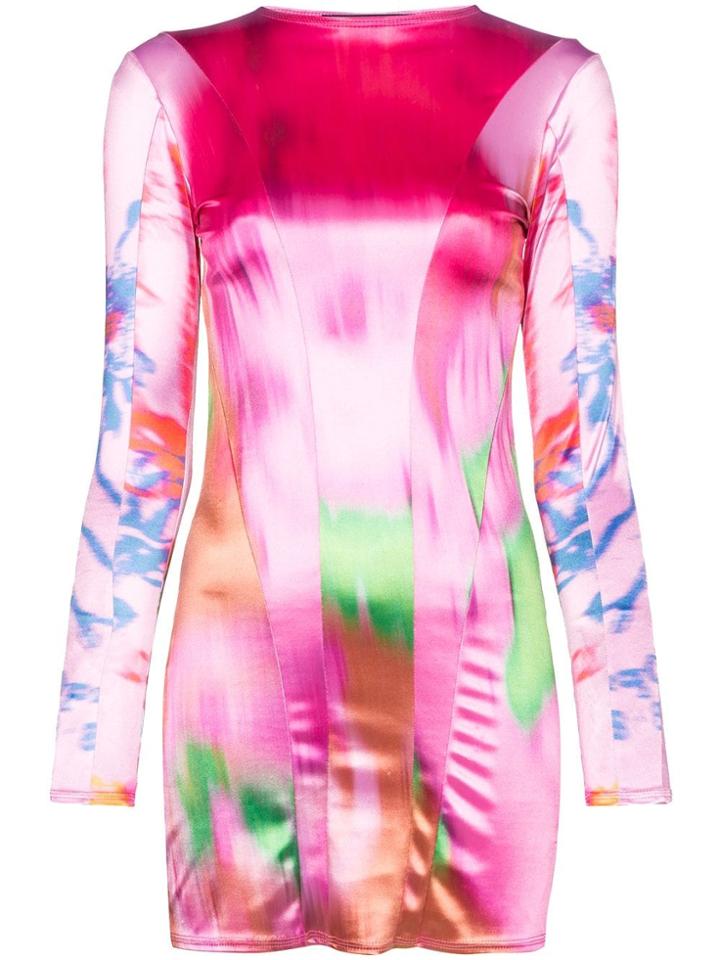 Chopova Lowena Girl Printed Satin Mini Dress - Multicolour