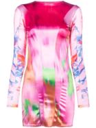Chopova Lowena Girl Printed Satin Mini Dress - Multicolour