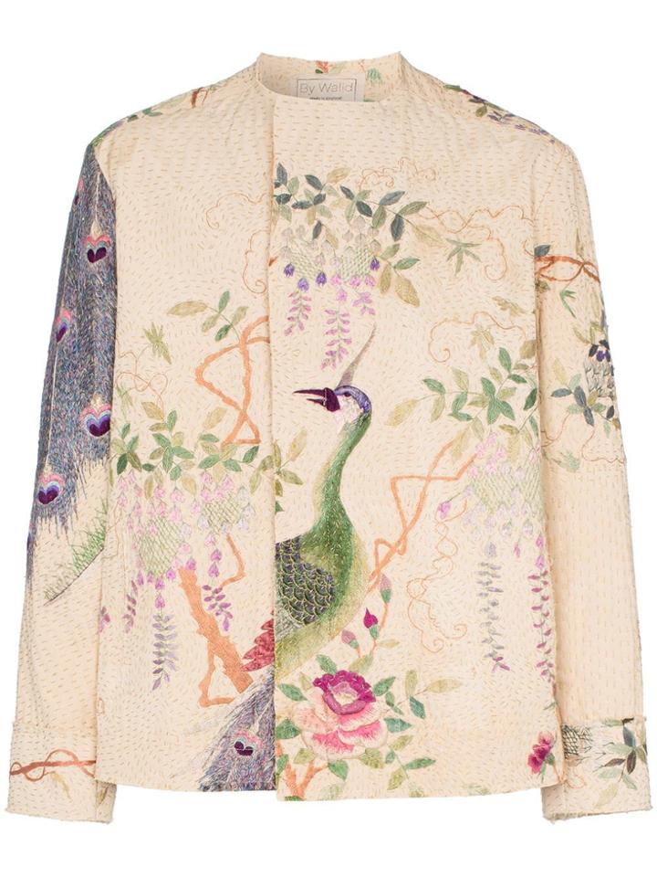 By Walid Vietnam Etienne Embroidered Cotton Jacket - Neutrals