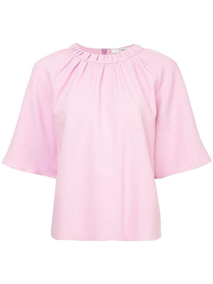 Tibi Shirred Neck Blouse - Purple