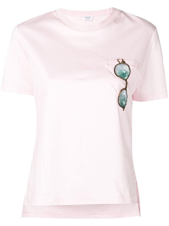 Thom Browne Trompe L'oeil Sunglasses Patch Tee - Pink