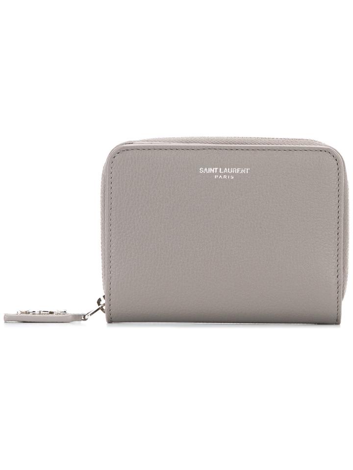 Saint Laurent Rive Gauche Compact Zip Wallet - Grey