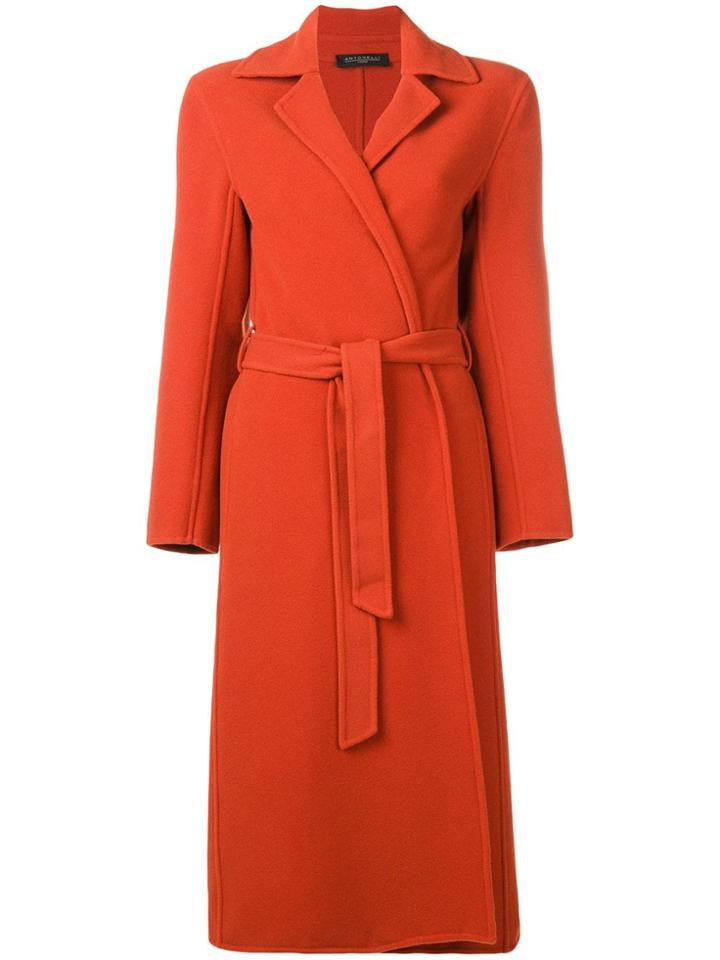 Antonelli Belted Coat - Red