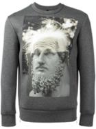Neil Barrett Modernist Blocking Sweatshirt, Men's, Size: Xs, Grey, Viscose/polyurethane