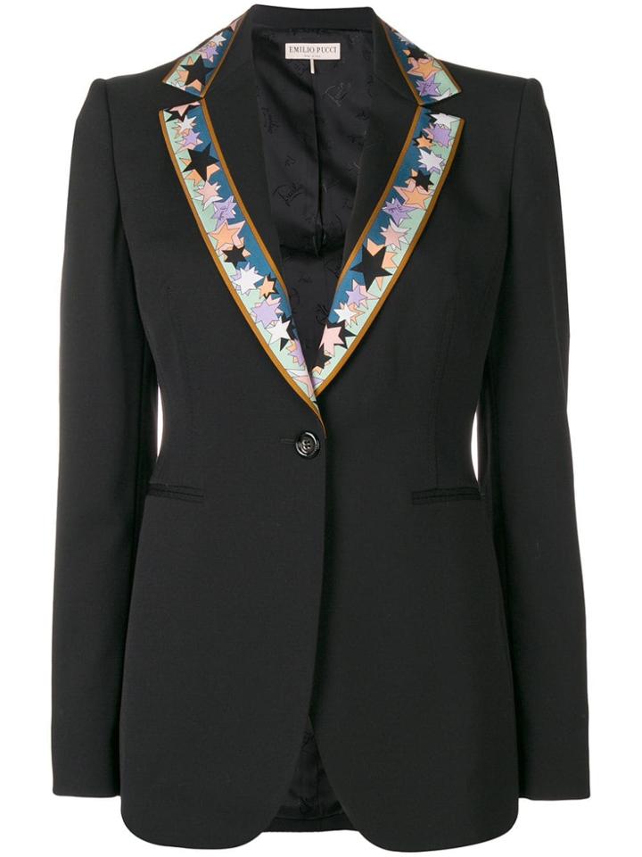 Emilio Pucci Ribbon Trimmed Blazer - Black